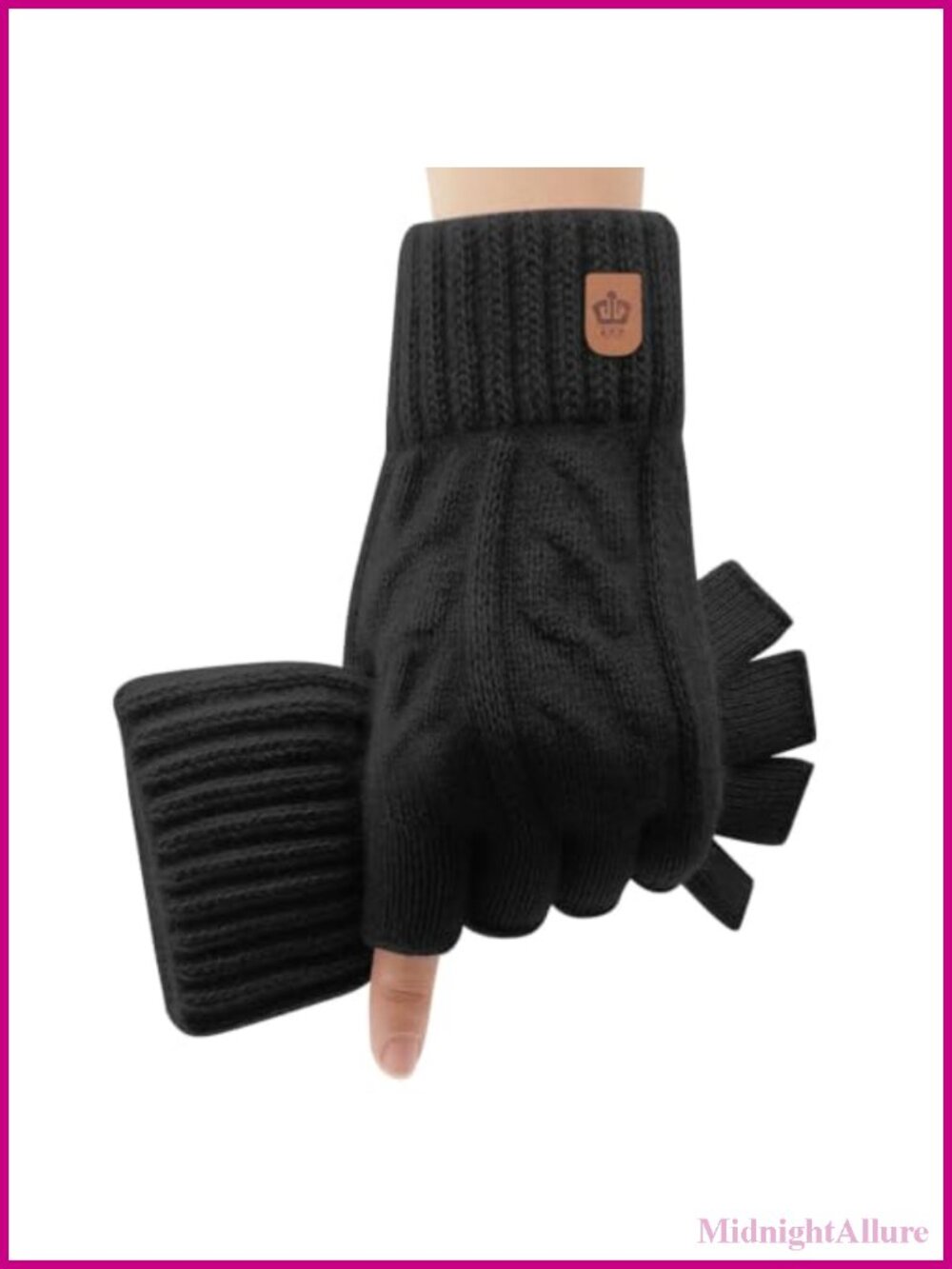 Fingerless Gloves Winter Warm Knitted Stretchy Half Finger Gloves for Men and